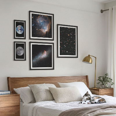 Billedkomposition til væg Kosmiske landskaber i galaksen