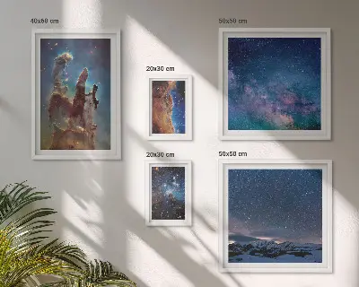Kosmiske landskaber af galakser billedsæt til at hænge over sofa