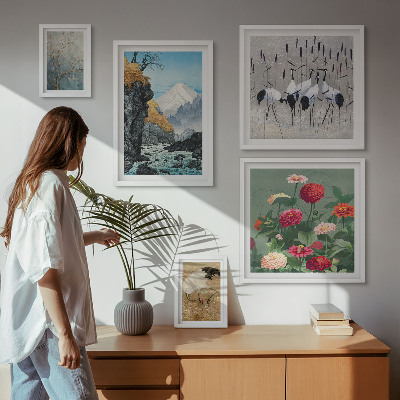 Billedkomposition til væg Naturlandskaber med blomster