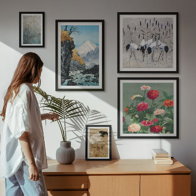 Billedkomposition til væg Naturlandskaber med blomster