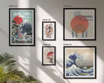 Billedkomposition til væg japanske kunstmotiver med bølger