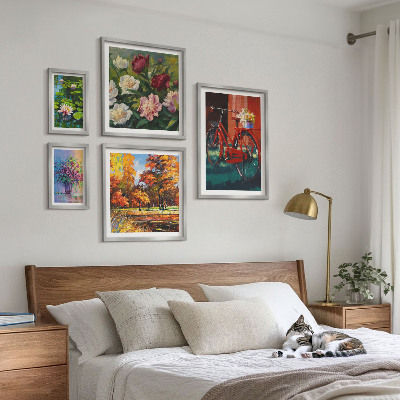 Billedsæt over sofa Blomster i forårslandskabet
