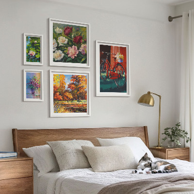 Billedsæt over sofa Blomster i forårslandskabet