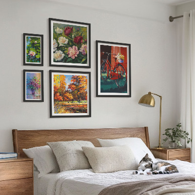 Billedsæt over sofa Blomster i forårslandskabet