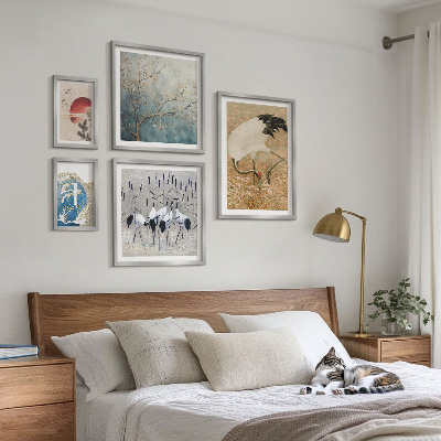 Billedkomposition til væg Stilfulde naturmalerier af fugle
