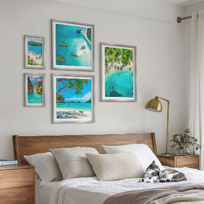 Billedsæt over sofa Tropiske strande, paradisisk vand