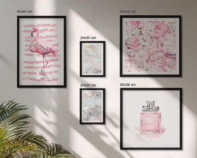 Billedkomposition til væg Stilfulde lyserøde detaljer med flamingoblomster