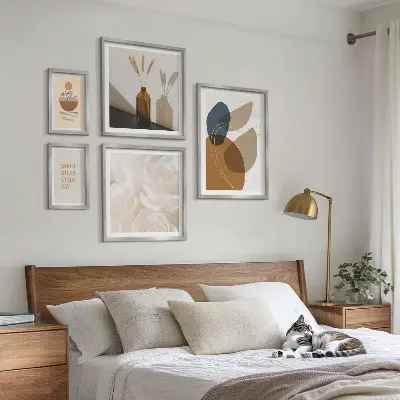 Boho plantedekorationer billedsæt til ophæng over sofaen