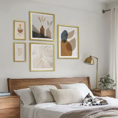 Boho plantedekorationer billedsæt til ophæng over sofaen