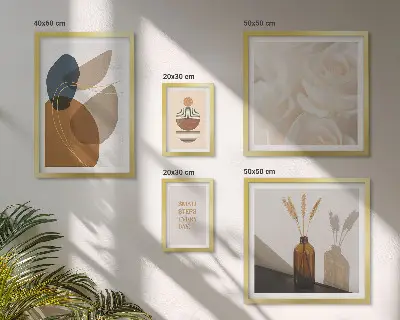 Boho plantedekorationer billedsæt til ophæng over sofaen