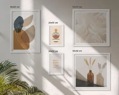 Boho plantedekorationer billedsæt til ophæng over sofaen