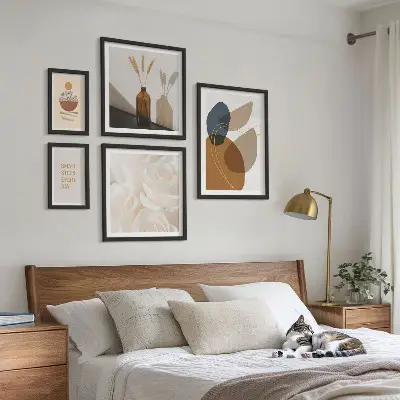 Boho plantedekorationer billedsæt til ophæng over sofaen