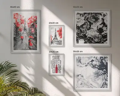 Plakat med parisiske blomster og mønstre billedkomposition til væg