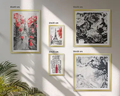 Plakat med parisiske blomster og mønstre billedkomposition til væg