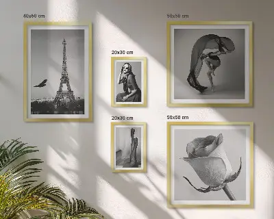 Billedkomposition til væg stilfuldt Paris motiv i sort-hvid