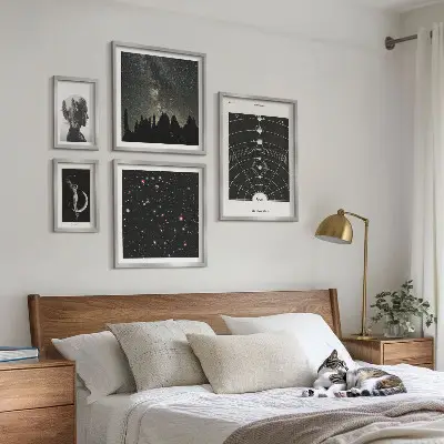 Billedsæt til sofaen med kosmisk galakseinspiration