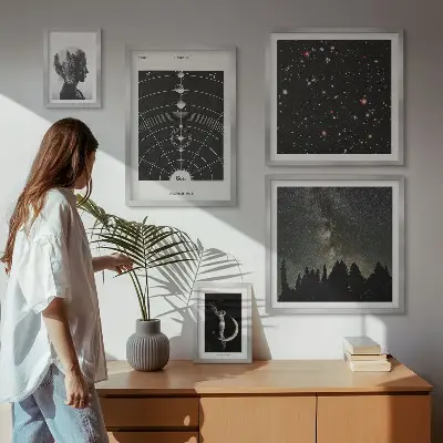 Billedsæt til sofaen med kosmisk galakseinspiration