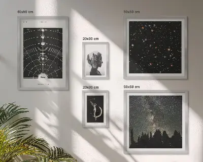 Billedsæt til sofaen med kosmisk galakseinspiration