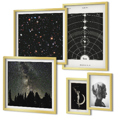 Billedsæt over sofa Kosmiske inspirationer fra galaksen