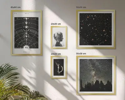 Billedsæt til sofaen med kosmisk galakseinspiration