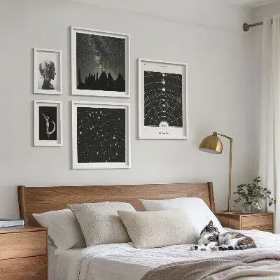 Billedsæt til sofaen med kosmisk galakseinspiration