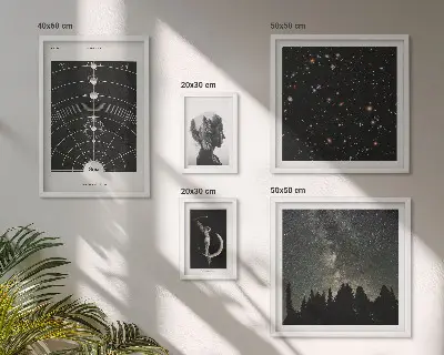 Billedsæt til sofaen med kosmisk galakseinspiration