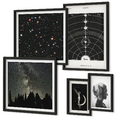 Billedsæt til sofaen med kosmisk galakseinspiration