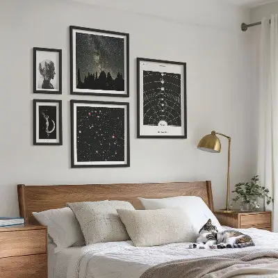 Billedsæt til sofaen med kosmisk galakseinspiration