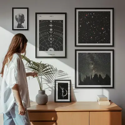 Billedsæt til sofaen med kosmisk galakseinspiration