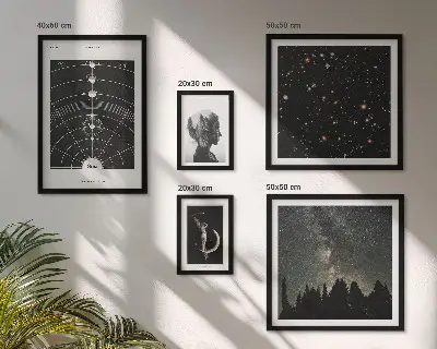 Billedsæt til sofaen med kosmisk galakseinspiration