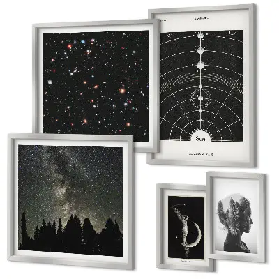 Billedsæt til sofaen med kosmisk galakseinspiration