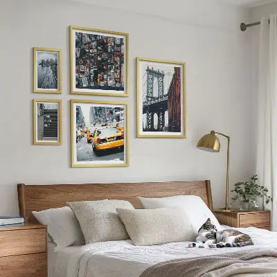 Charmerende udsigt over New York billedsæt over sofa