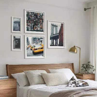 Charmerende udsigt over New York billedsæt over sofa