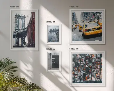 Charmerende udsigt over New York billedsæt over sofa
