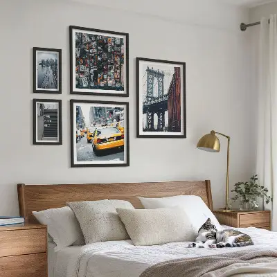 Charmerende udsigt over New York billedsæt over sofa