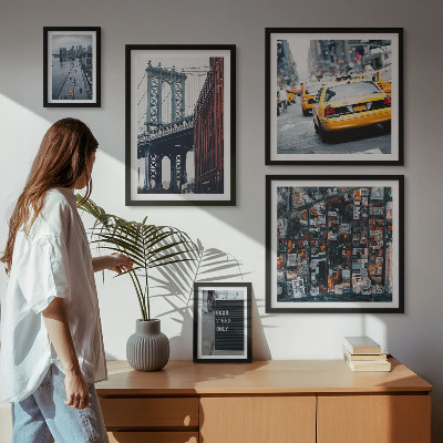 Billedsæt over sofa Charmerende udsigt over New York