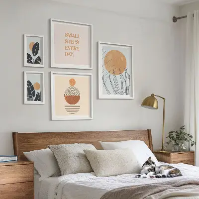 Plakat med plantemotiv stilfuldt grafisk design til væggen