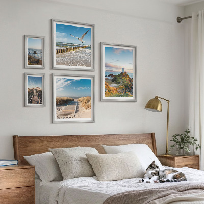 Billedsæt over sofa Fyrtårne ​​og strande ved havet