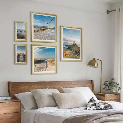 Billedsæt over sofa Fyrtårne ​​og strande ved havet