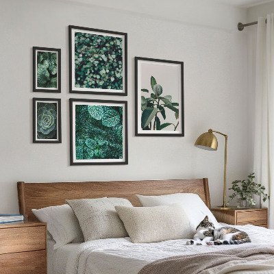 Billedsæt over sofa Plantemotiver grønne blade