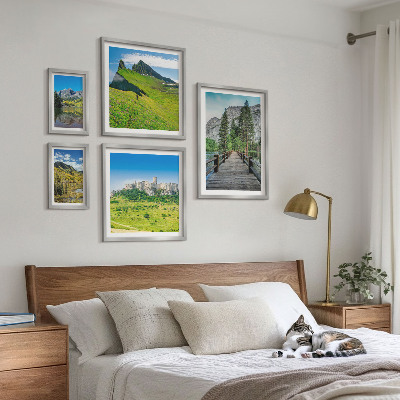Billedsæt over sofa Bjerglandskaber vandfald