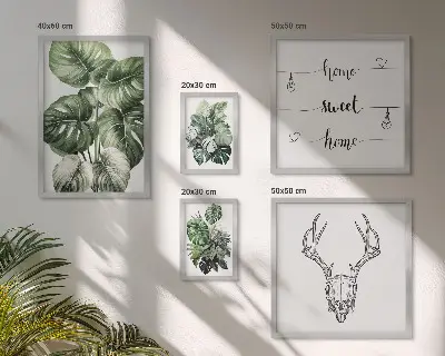 Billedsæt til sofa med plantemotiver og naturtema