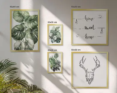 Billedsæt til sofa med plantemotiver og naturtema