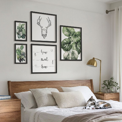Billedsæt over sofa Plantemotiver med naturhjem
