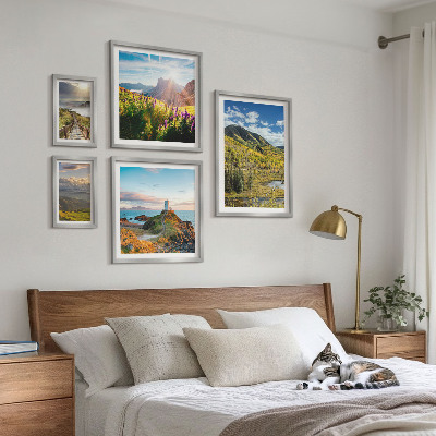 Billedsæt over sofa Bjerglandskaber natur