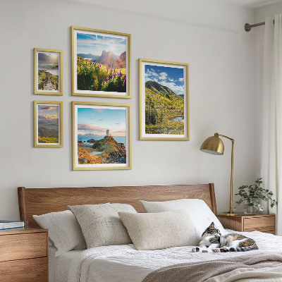 Billedsæt over sofa Bjerglandskaber natur