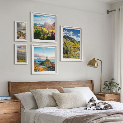 Billedsæt over sofa Bjerglandskaber natur