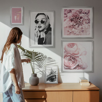 Billedkomposition til væg Stilfulde portrætter af roseblomster