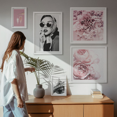 Billedkomposition til væg Stilfulde portrætter af roseblomster