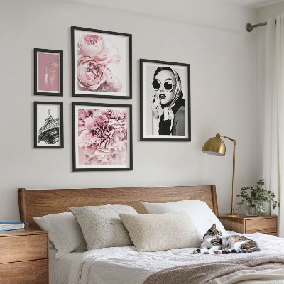 Billedkomposition til væg Stilfulde portrætter af roseblomster